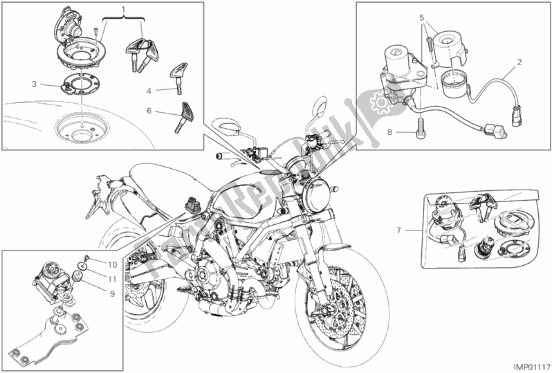 Wszystkie części do 13e - Urz? Dzenia Elektryczne Ducati Scrambler 1100 Thailand 2020